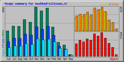 Usage summary for mashhad-silicone.ir