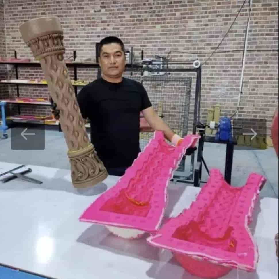 Arka fiberglas kalıp ile silikon kalıplama sütun tasarımı
